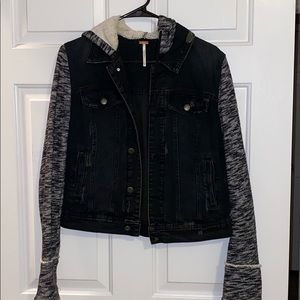 Free People Denim Jacket with Hood Size M